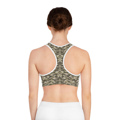 Camouflage Sports Bra- Activewear, Fitness Gear, Workout Apparel.