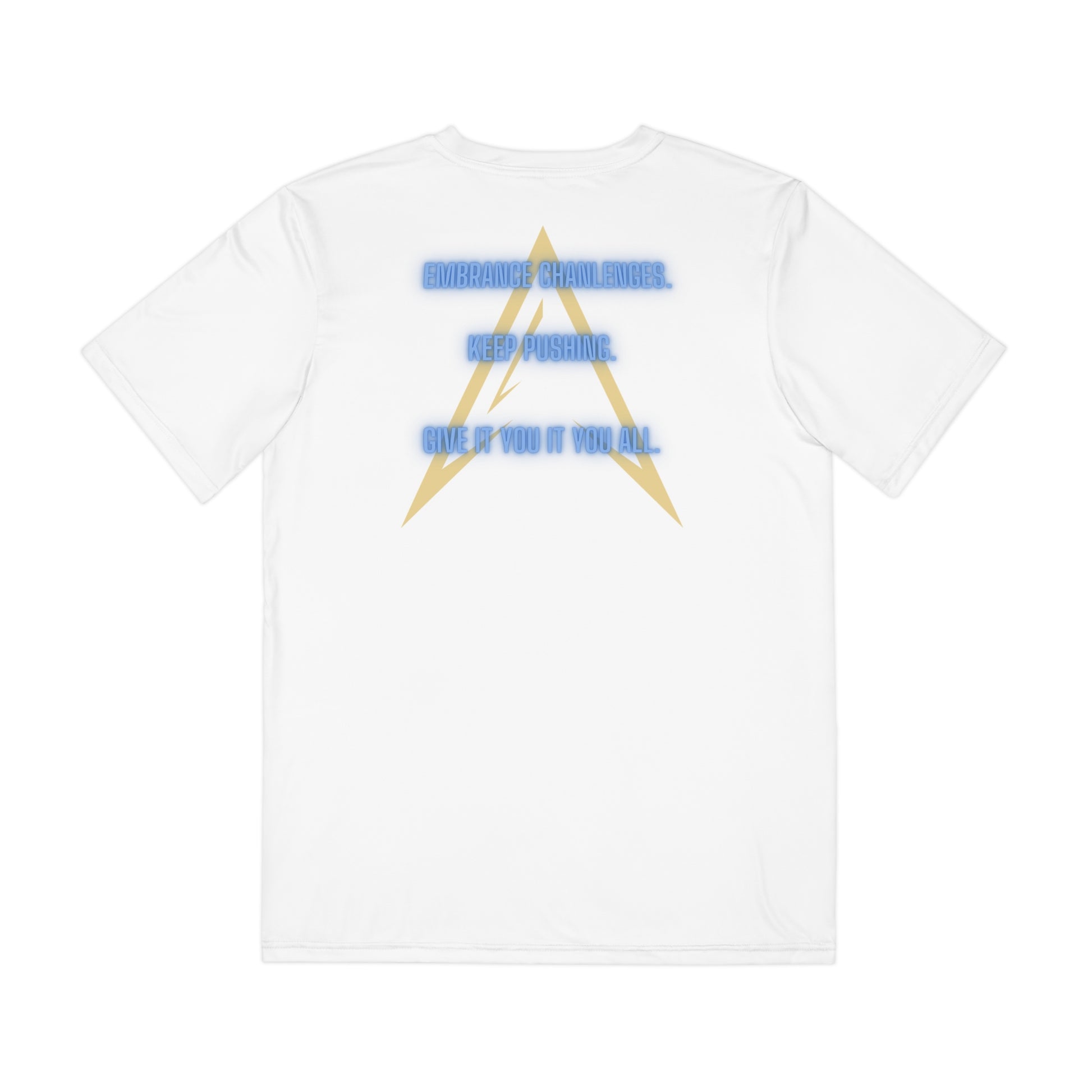 Men's Motivational Polyester Tee - Embrace Challenges - Keep Pushing - Vanguard Athletics - Be ready