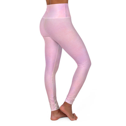 Pastel Pink High Waisted Yoga Leggings - For Active Wear, Workouts and outdoors.