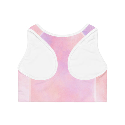 Pastel Watercolor Sports Bra- Activewear for Yoga, Gym, Fitness, Working Out.