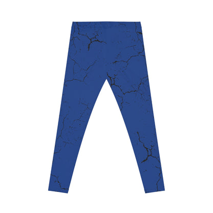 Stylish Crackle Design, Blue Leggings for Women - Yoga Pants, Fitness training, Active Wear.