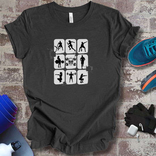 'No pain no gain' tee for fitness anthusiasts.