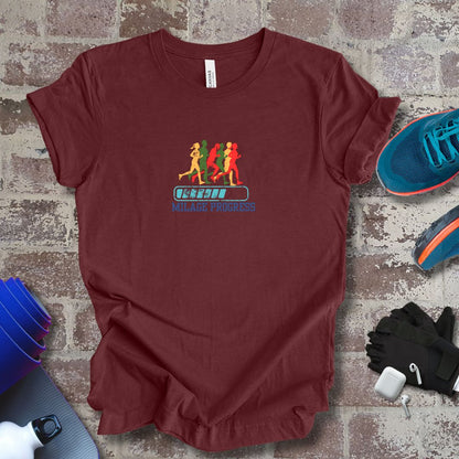 Milage Progress, running motivational unisex Tee