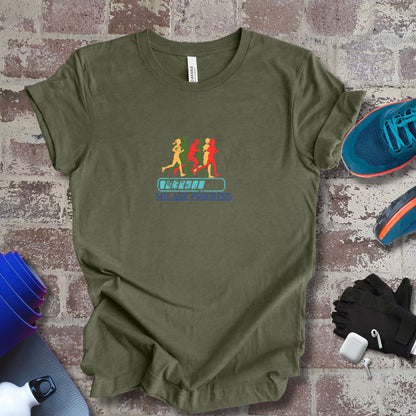 Milage Progress, running motivational unisex Tee