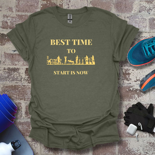 Gym motivation - "Best Time to Start Now" Unisex Softstyle