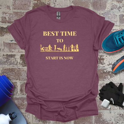 Gym motivation - "Best Time to Start Now" Unisex Softstyle