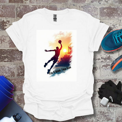 Sunset Dunk Unisex Softstyle T-Shirt -  for Basketball Enthusiasts